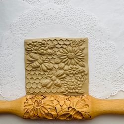 Rolling pin - embossed rolling pin - best rolling pin - Honeycomb