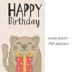 birthday cross stitch pattern, modern cross stich, pdf pattern /120/