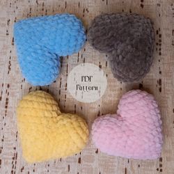 Plush crochet mini heart, Heart pattern, Valentine's day gift, Mini pillow heart, Amigurumi toy, Puffy heart