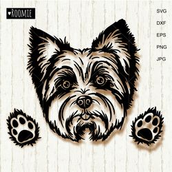 Yorkshire terrier SVG, Yorkie mom dad card Shirt, Dog svg, vector clipart face Puppy Cut file Cricut Dog Vinyl Laser /24