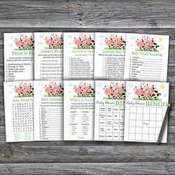 Cow baby shower games bundle,Farm Baby Shower games package,Fun Baby Shower Games,9 Printable Games-296