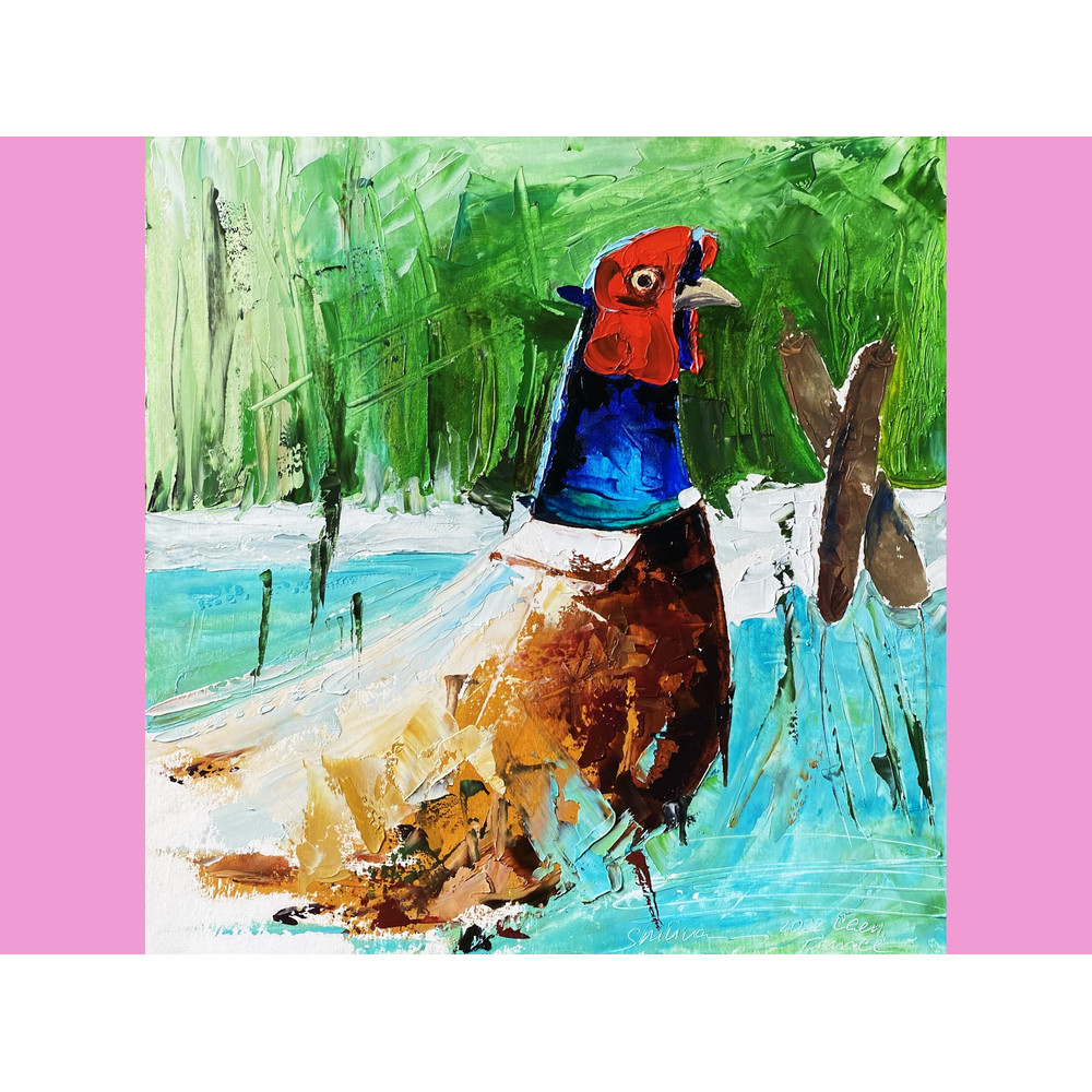 pheasant oil painting bird original art -19.jpg