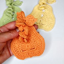 Crochet pumpkin applique, pumpkin crochet pattern, crochet coaster pumpkin, crochet fall decor, crochet halloween patter