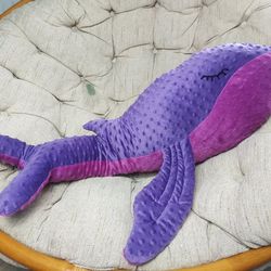 Big Dark purple plush whale, giant stuffed animal whale plush, deep sea creatures, sea animal plush,whale stuffed animal