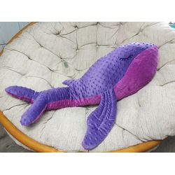 Big Dark purple plush whale, giant stuffed animal whale plush, deep sea creatures, sea animal plush,whale stuffed animal