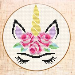 frida cross stitch pattern modern cross stitch pdf unicorn cross stitch baby nursery cross stitch girl feminist