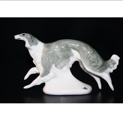 figurine russian borzoi  ceramics handmade, statuette