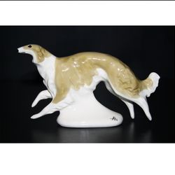 figurine fawn russian borzoi  ceramics handmade, statuette