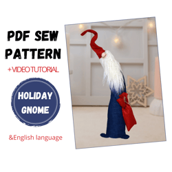 Pattern Christmas Gnome Toy, Handmade Norwegian Gnome, Christmas Decor ,Santa New year, Interior toy
