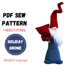 Pattern Christmas Gnome, Video tutorial , Posing gnome, Gnome changing poses,