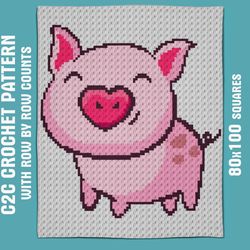 Pig c2c crochet afghan pattern