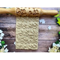 Butterfly rolling pin, embossing rolling pin, engraved rolling pin, cookie stamp