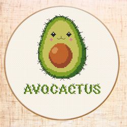 Funny cross stitch pattern Avocado cross stitch Cute Cactus cross stitch Cacti embroidery Cactus lover gift