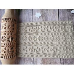 Cherry Pattern, Engraved rolling pin, Embossed rolling pin, Cherry cookies.