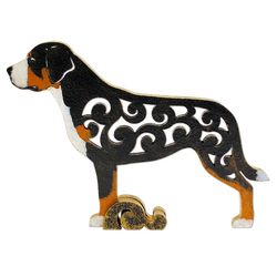 figurine Greater Swiss Mountain Dog statuette made of wood (MDF), statuette hand-painted