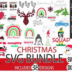 bundle christmas svg, merry christmas svg, winter svg files, digital download