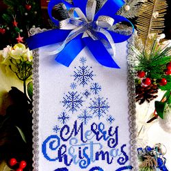 blue-violet snowflake christmas tree christmas cross stitch pattern pdf by crossstitchingforfun instant download