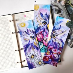 Printable Bookmarks Template Owl Watercolour Bookmark Set 3 Printable Bookmark