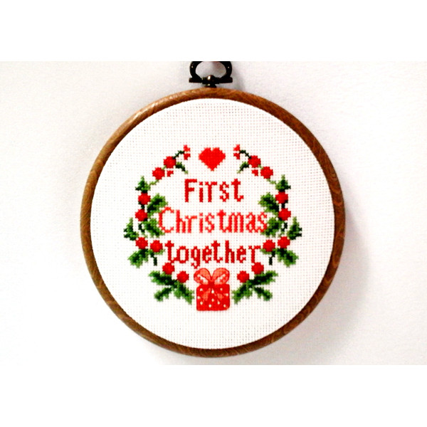 First Christmas ornament, PDF pattern, Keepsake First Christmas, Embroidery Christmas, Our First Christmas, First Christmas Together.jpg