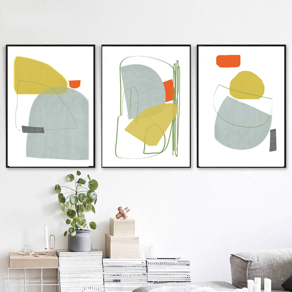 three modern abstract posters in beige tones that can be downloaded and hung on the wall 3