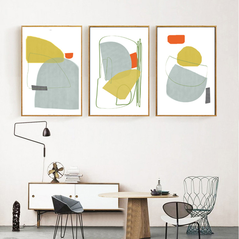 three modern abstract posters in beige tones that can be downloaded and hung on the wall 3