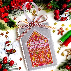 GINGERBREAD HOUSE Christmas Cross Stitch Pattern PDF by CrossStitchingForFun Instant download