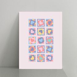 wall art digital instant download cute heart design printable picture heart shape poster positive picture ledge decor