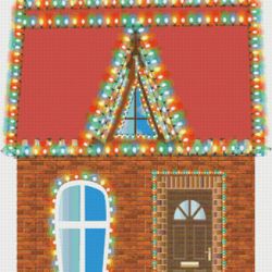 Cross Stitch Pattern | Christmas House | 5 Sizes | PDF Counted Vintage Highly Detailed Stitch