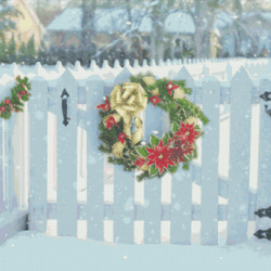 Cross Stitch Pattern | Wreath | Christmas | The Gate | 6 Sizes | PDF Counted Vintage Highly Detailed Stitch