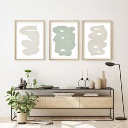 abstract minimal art concept print 3 piece wall art grey decor digital prints abstract painting minimalist poster 24x36