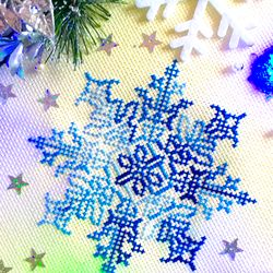 VARIEGATED CHRISTMAS SNOWFLAKE cross stitch pattern PDF by CrossStitchingForFun Designs Instant Download