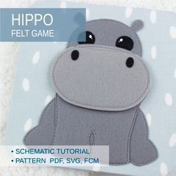 PDF Pattern, Quiet book page Hippo