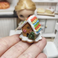 realistic new year miniature for dolls house - gingerbread house for dolls - food for dolls - realistic miniature
