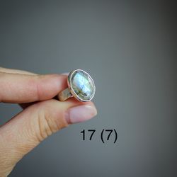 Labradorite silver ring, Size 7, Statement silver ring, gemstone ring, Gift for women