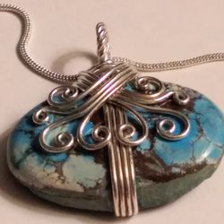 unique 925 sterling silver turquoise necklace
