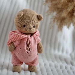 Teddy Bear Crochet Toy, Stuffed teddy bear, Crochet Bear Doll, Stuffed Bear Toy