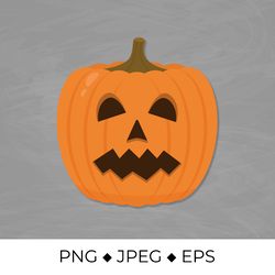 spooky halloween pumpkin face. cute jack-o'-lantern sublimation
