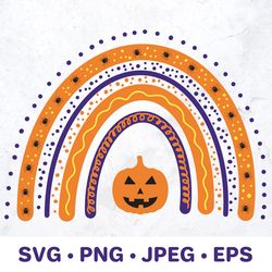 halloween rainbow. svg cute pumpkin rainbow. halloween clipart