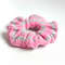 Striped pink and gray Handknit Scrunchies for women Chtistmas gift for her Gift for women Valentine day gifts Scrunchie