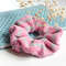 Striped pink and gray Handknit Scrunchies for women Chtistmas gift for her Gift for women Valentine day gifts Scrunchie