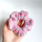 Striped pink and gray Handknit Scrunchies for women Chtistmas gift for her Gift for women Valentine day gifts Scrunchie