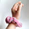 Striped pink and gray Handknit Scrunchies for women Chtistmas gift for her Gift for women Valentine day gifts Scrunchie