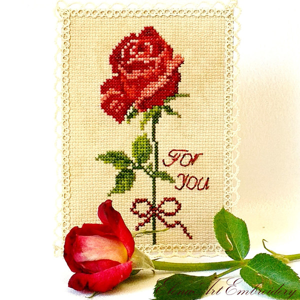 Thank You Cards Handmade. Finished Embroidery Rose. Thank You Cards Wedding. Teacher Thank You. First  Anniversary Gift For Wife. Thank You For Coworker.jpg