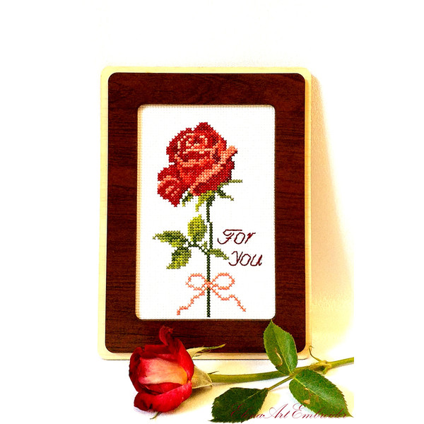 Thank You Cards Handmade. Finished Embroidery Rose. Thank You Cards Wedding. One Year Anniversary. Teacher Thank You. Thank You Gift For Coworker.jpg