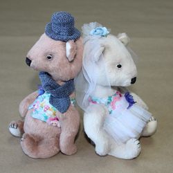 Teddy bear. Wedding Teddy Bears. Stuffed teddy. Wedding gift. Handmade Bears.