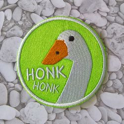 Goose patch Honk patch Sew on or Hook and Loop Meme Patch Green