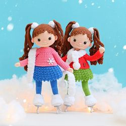 Figure Skater Girl - crochet ice skater doll