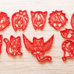Fairy Tail cookie cutters. Set 10 pcs