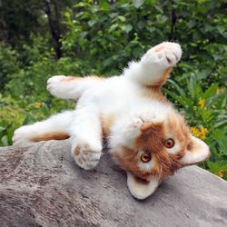 Tiger. Realistic golden tiger cub. Teddy Bear friend, wild cat OOAK. Soft toy, art doll
