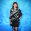 Gray embroidered large Orenburg Russian shawl, Hand knit cover up, Wool wrap, Handmade stole, Warm bridal cape, Kerchief, Big scarf, Pashmina 5.JPG